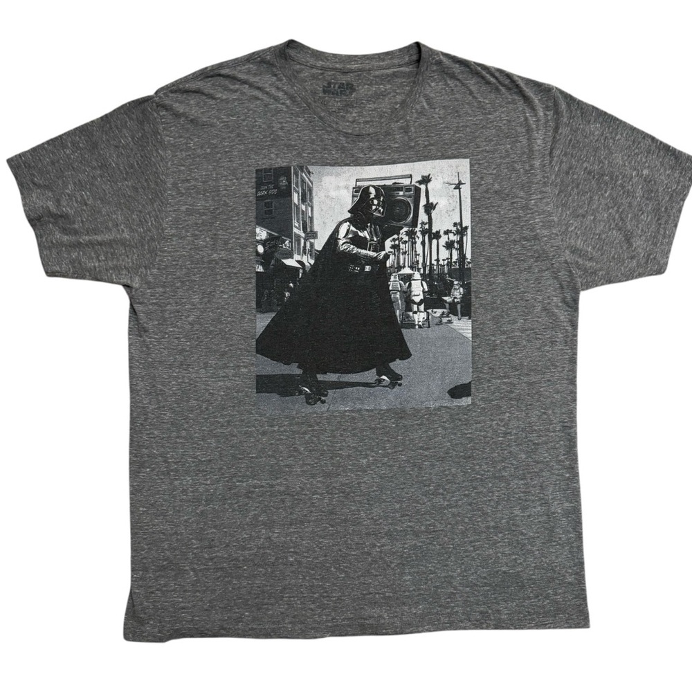 Star Wars Darth Vader Boombox Gray Graphic T-Shirt Graphic Tee